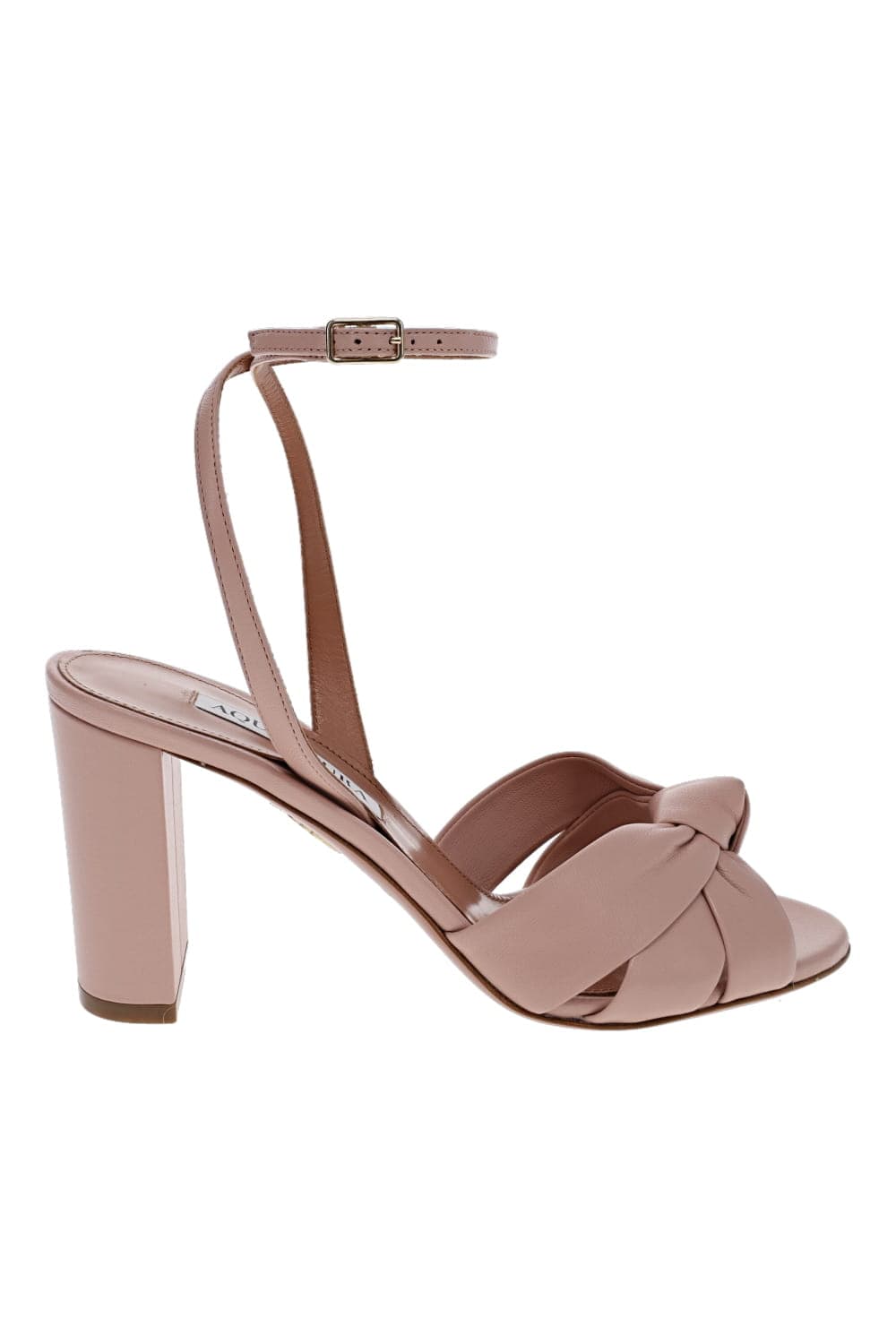 AQUAZZURA Nina Petal Knotted Leather Sandal