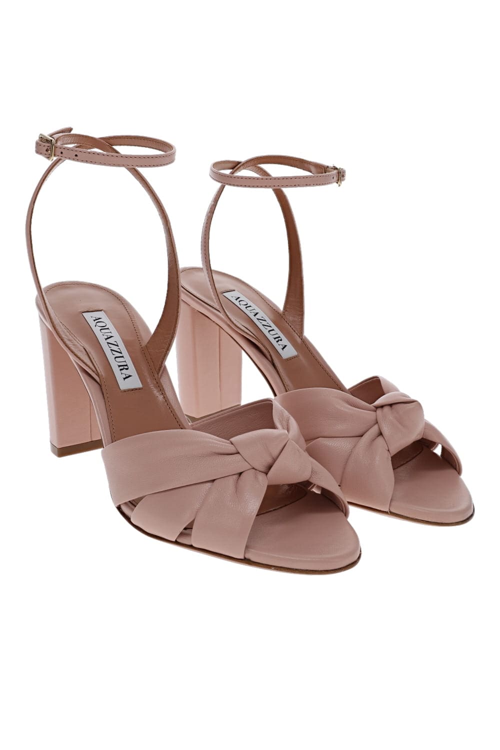 AQUAZZURA Nina Petal Knotted Leather Sandal