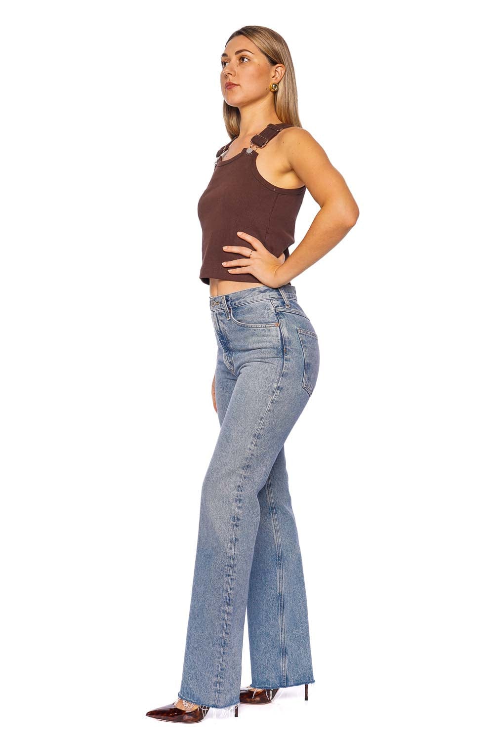 AGOLDE Leena Stage Cut Off Flare Jean