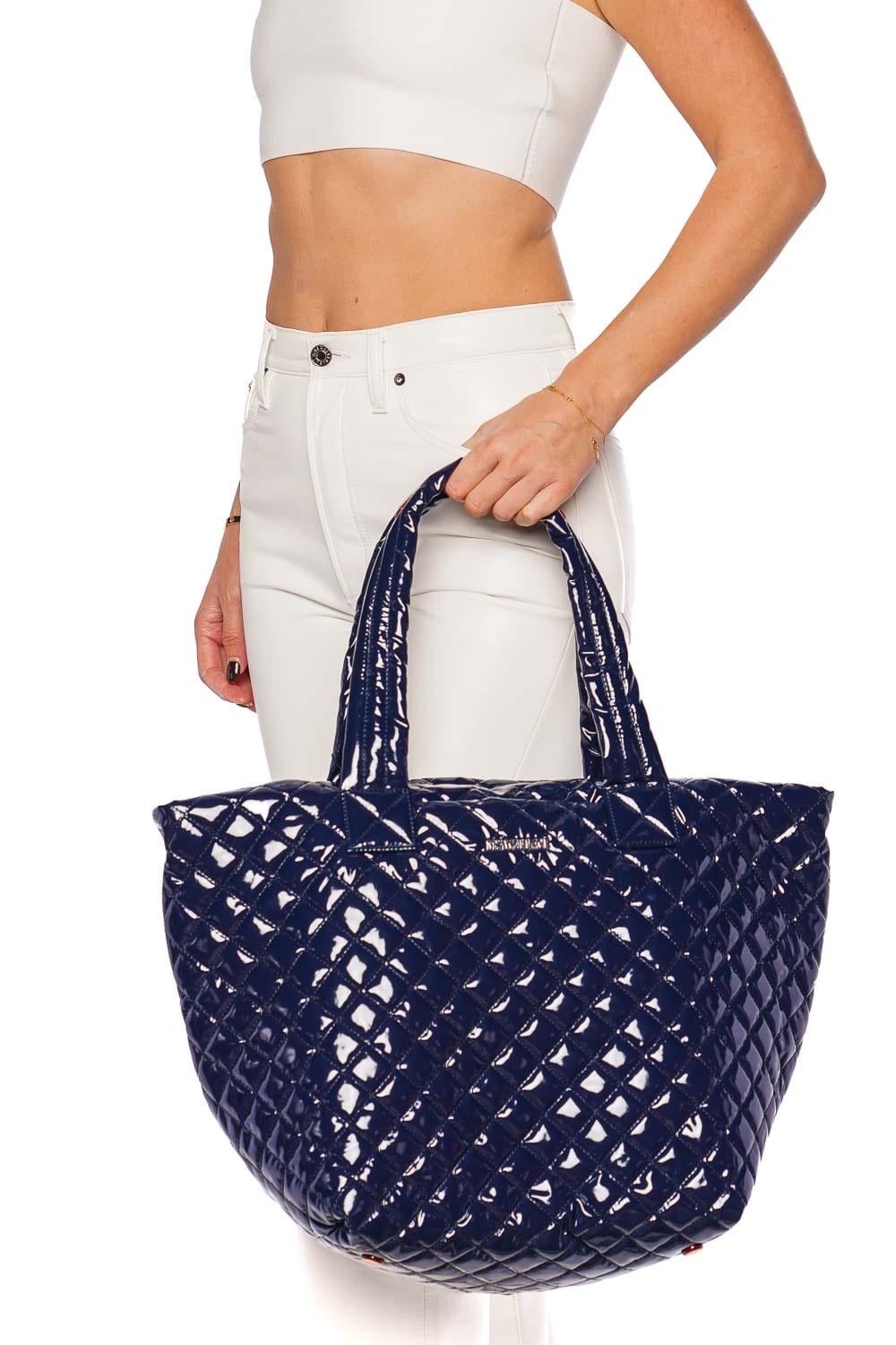 MZ Wallace Medium Metro Deluxe Navy Lacquer Tote