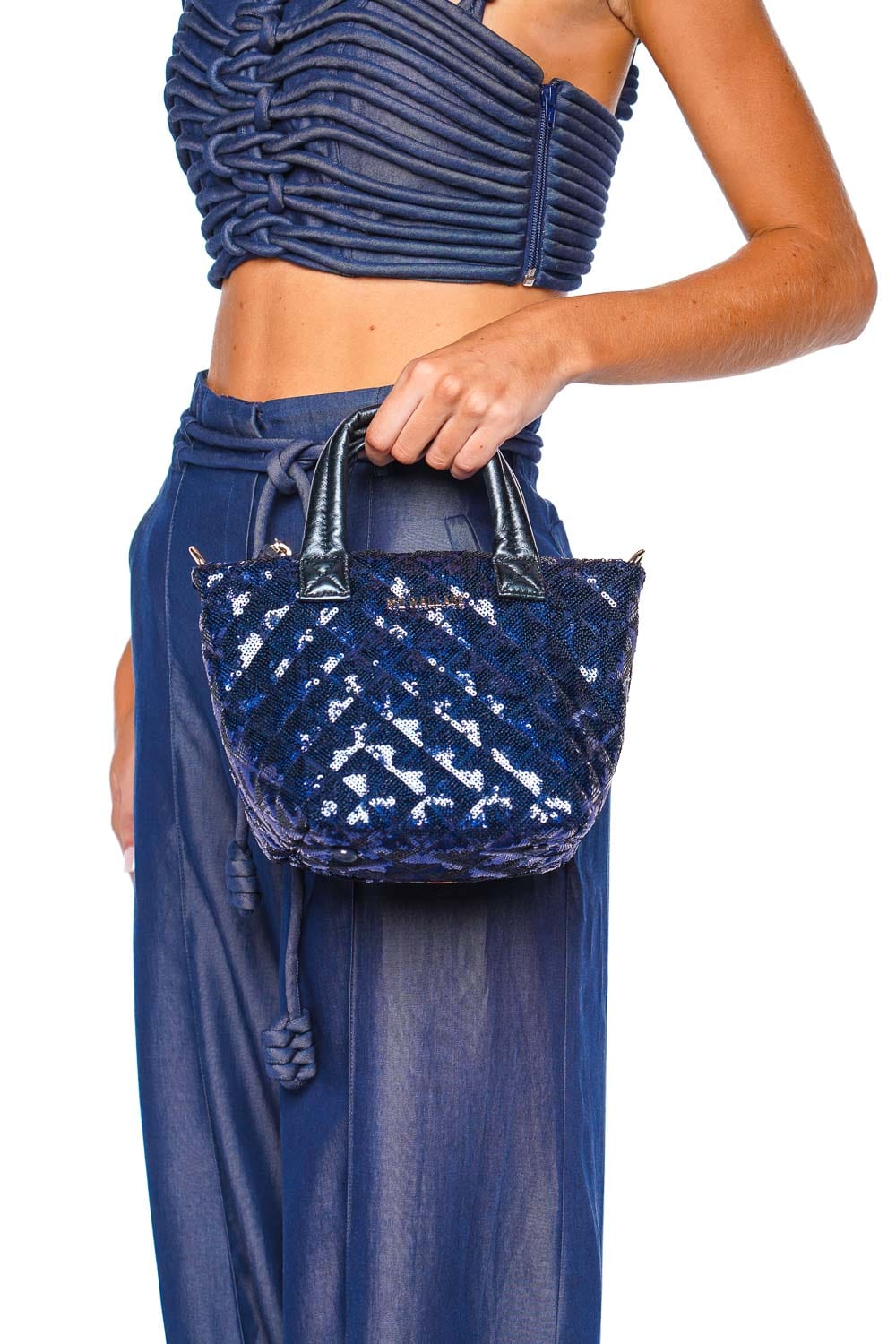 MZ Wallace Micro Metro Sapphire Sequin Deluxe Tote