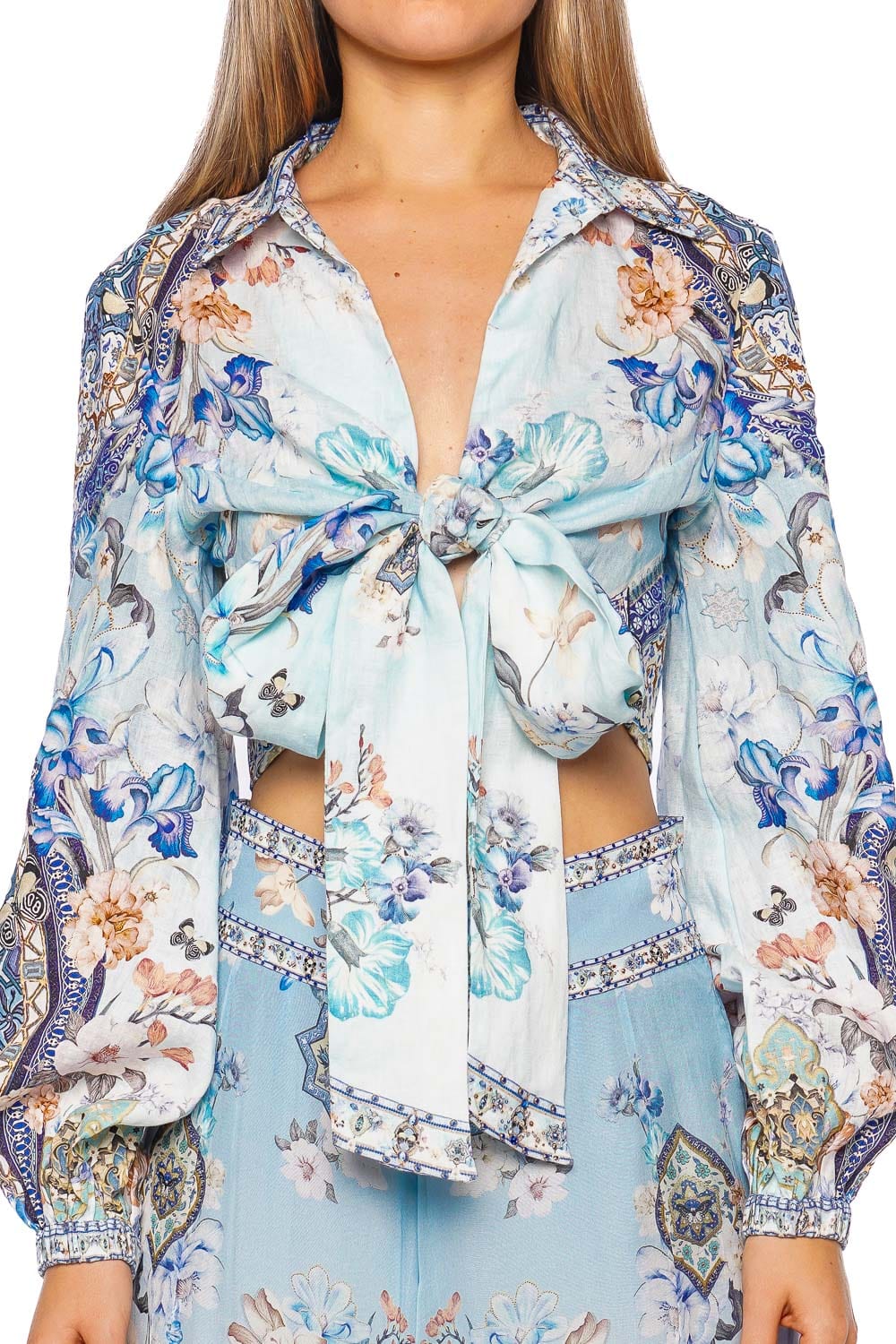 Camilla Al Manial Palace Memoirs Cropped Wrap Shirt