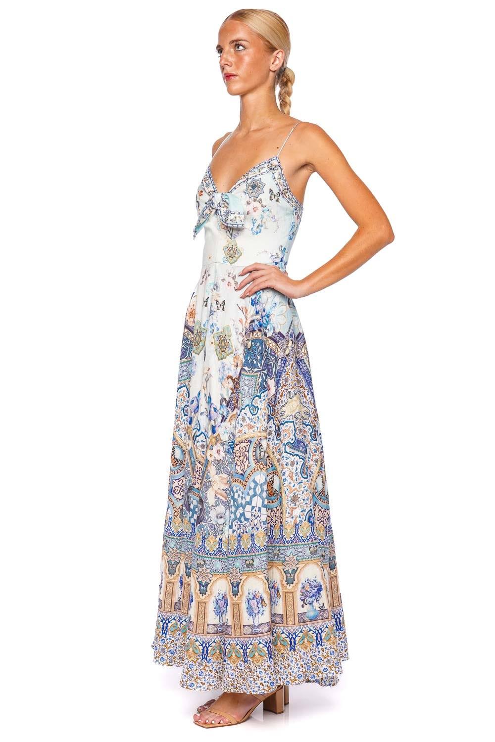 Camilla Al Manial Palace Memoirs Tie Front Midi Dress