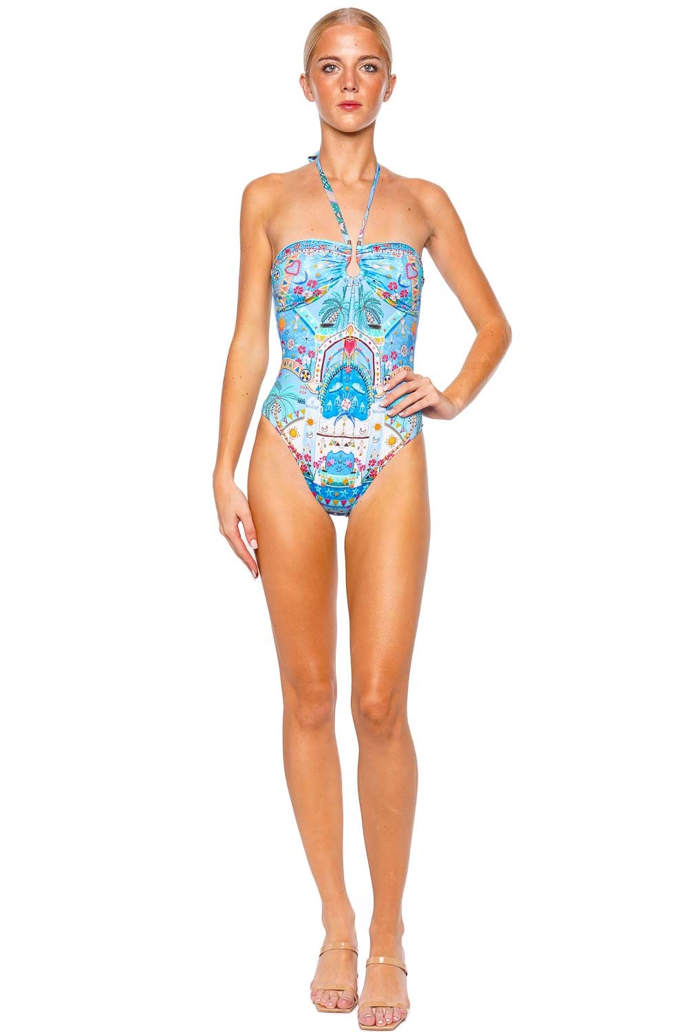 Camilla A Painted Village Halter One Piece Swimsuit