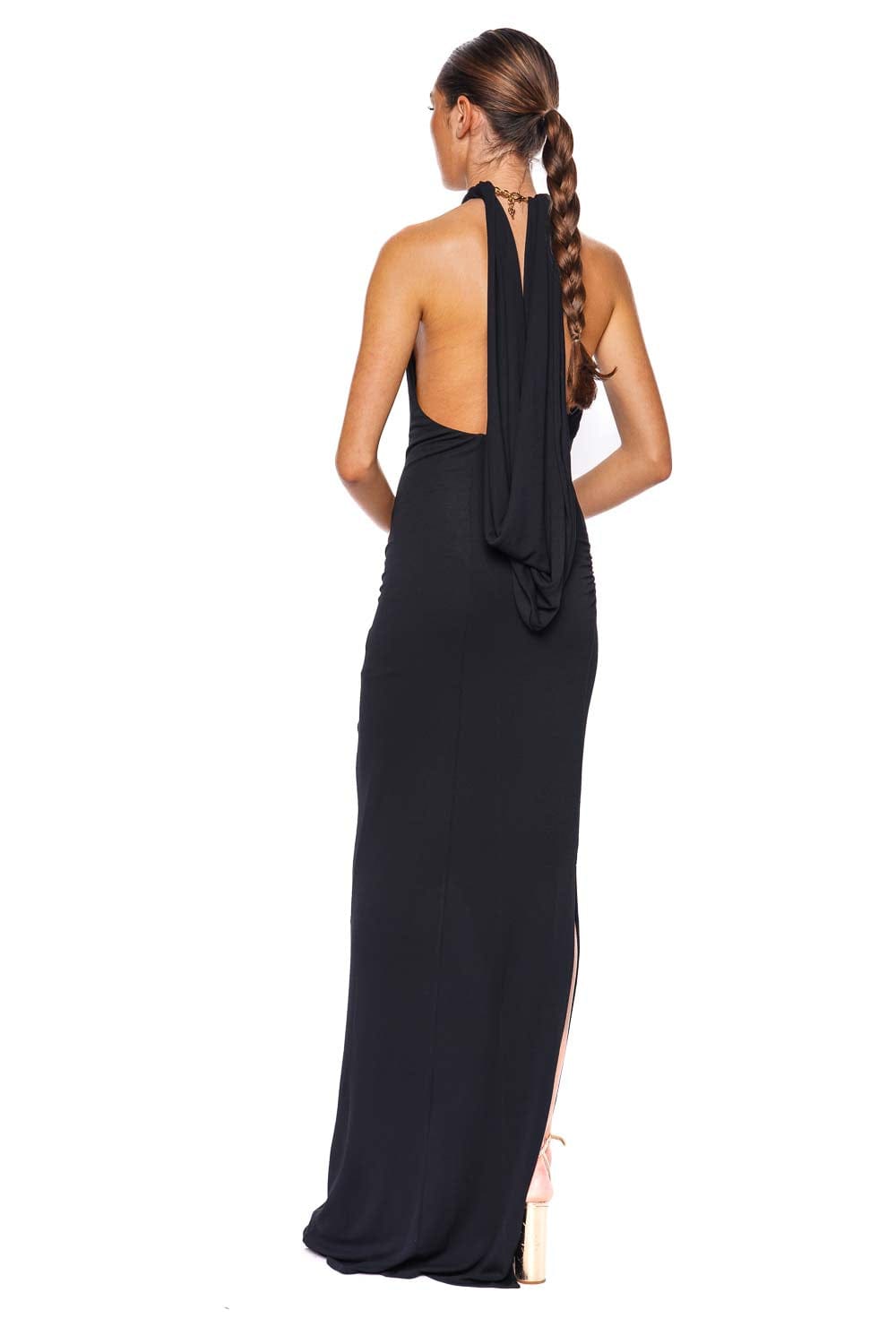 Silvia Tcherassi Odele Black Capelet Maxi Dress