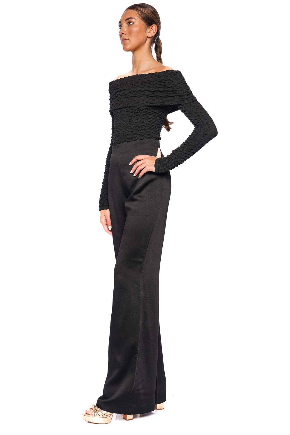 Silvia Tcherassi Palermo Black Wide Leg Pant