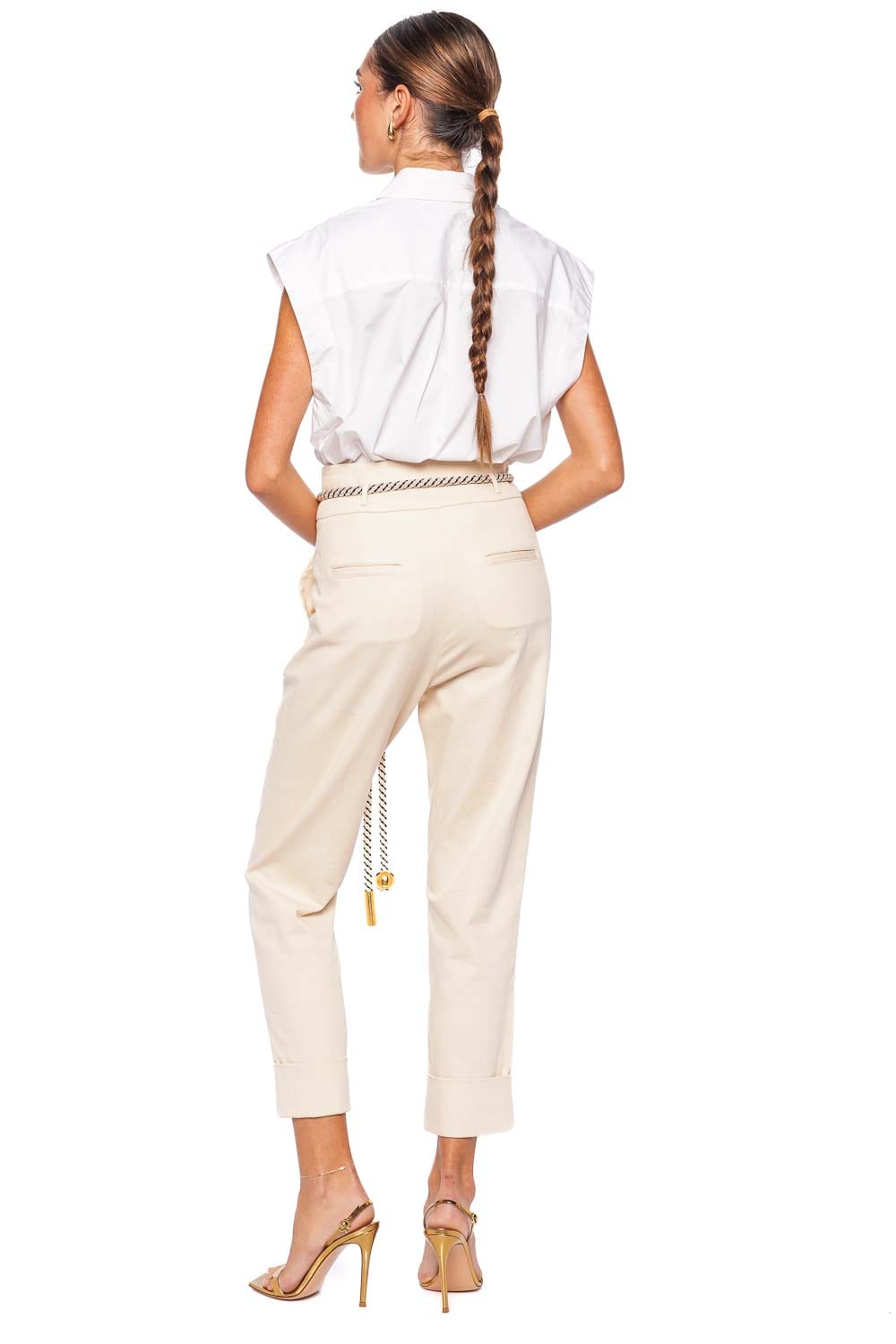 Silvia Tcherassi Beryl Cropped Rope Tapered Pant