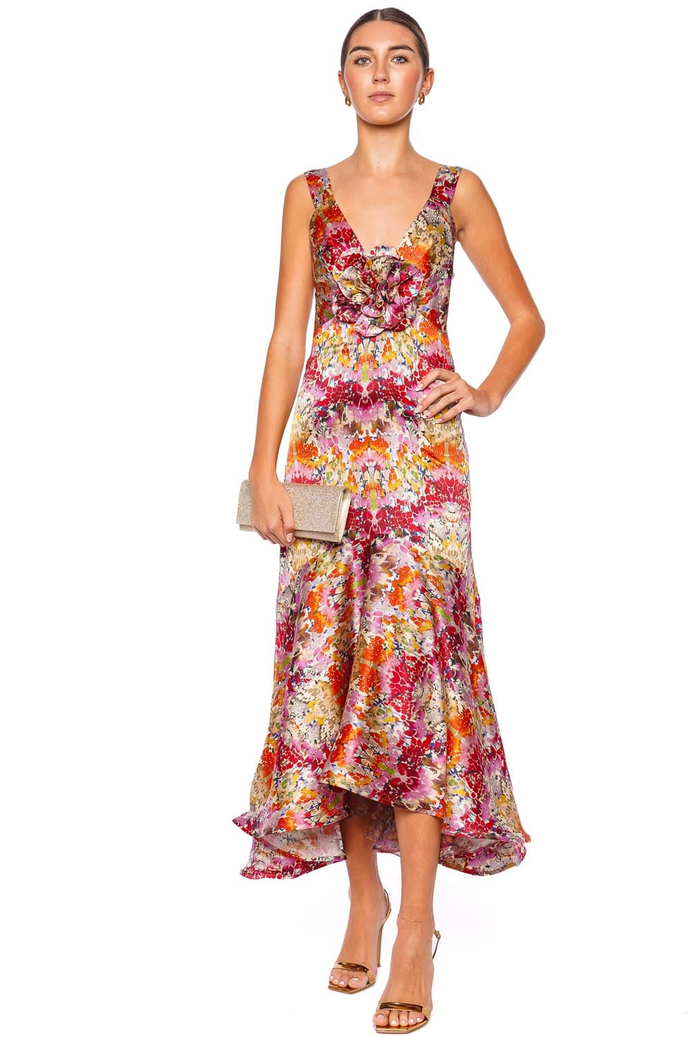 Silvia Tcherassi Saskya Printed Stretch Silk Midi Dress