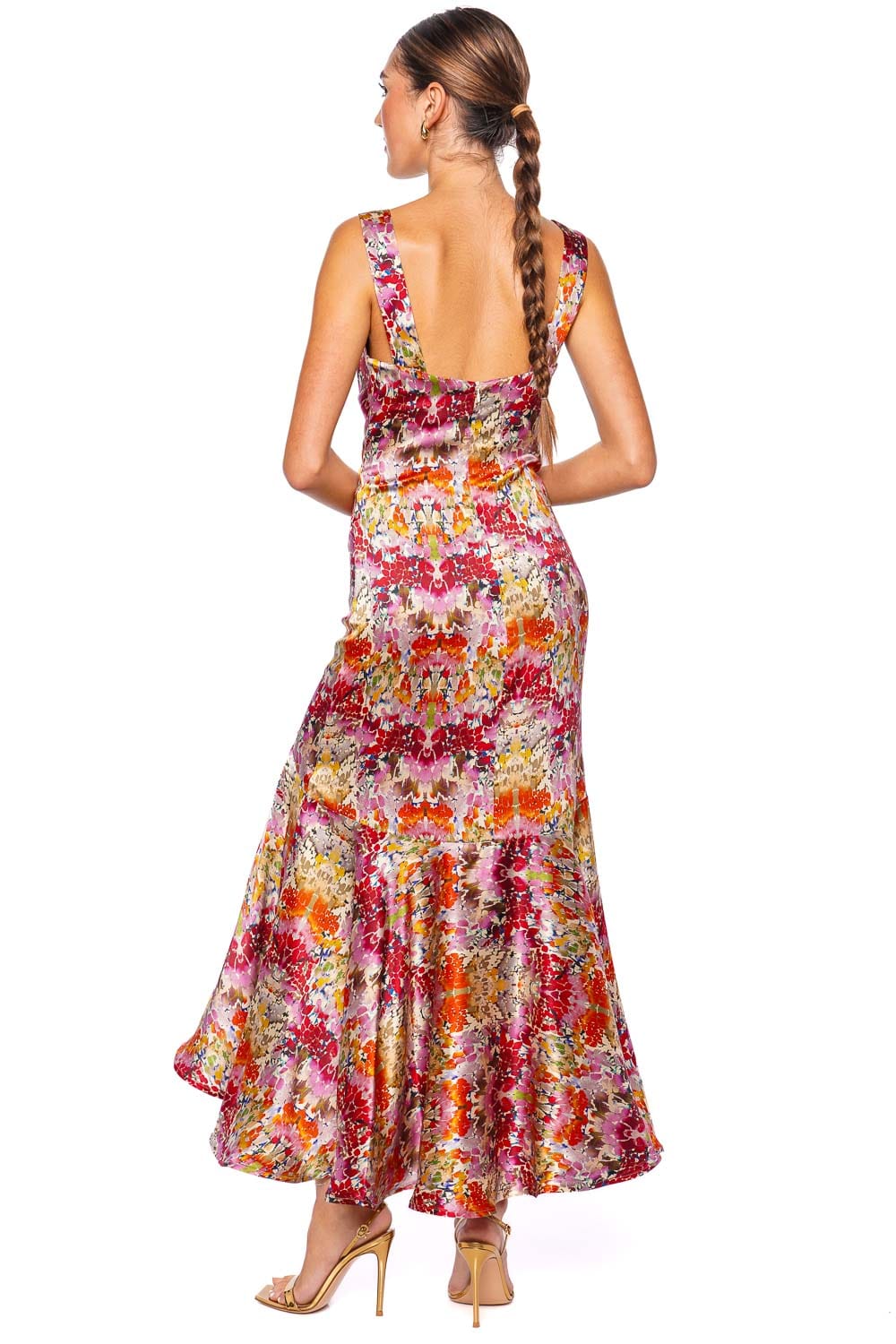 Silvia Tcherassi Saskya Printed Stretch Silk Midi Dress