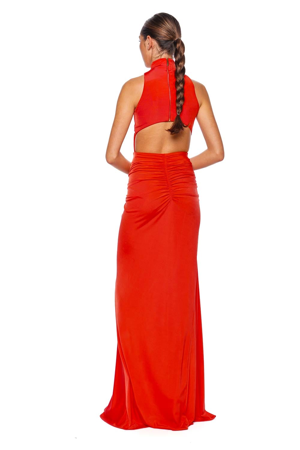 Silvia Tcherassi Frances Tangerine Sleeveless Maxi Dress