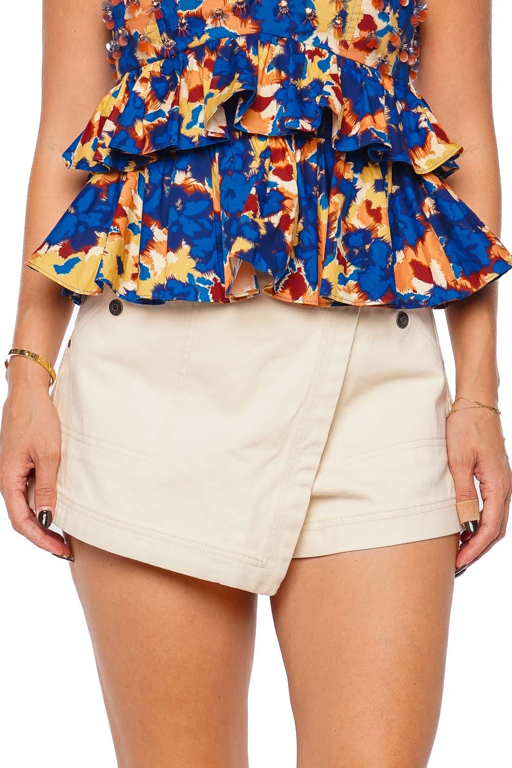 Shona Joy Sierra Cream Wrap Denim Skort