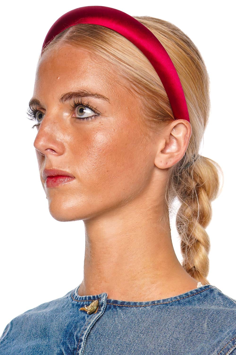 Jennifer Behr Tori Ruby Silk Satin Headband