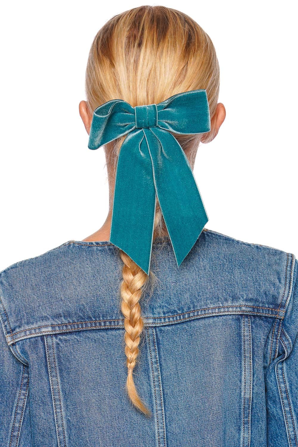 Jennifer Behr Bluebell Wide Velvet Bow Barrette