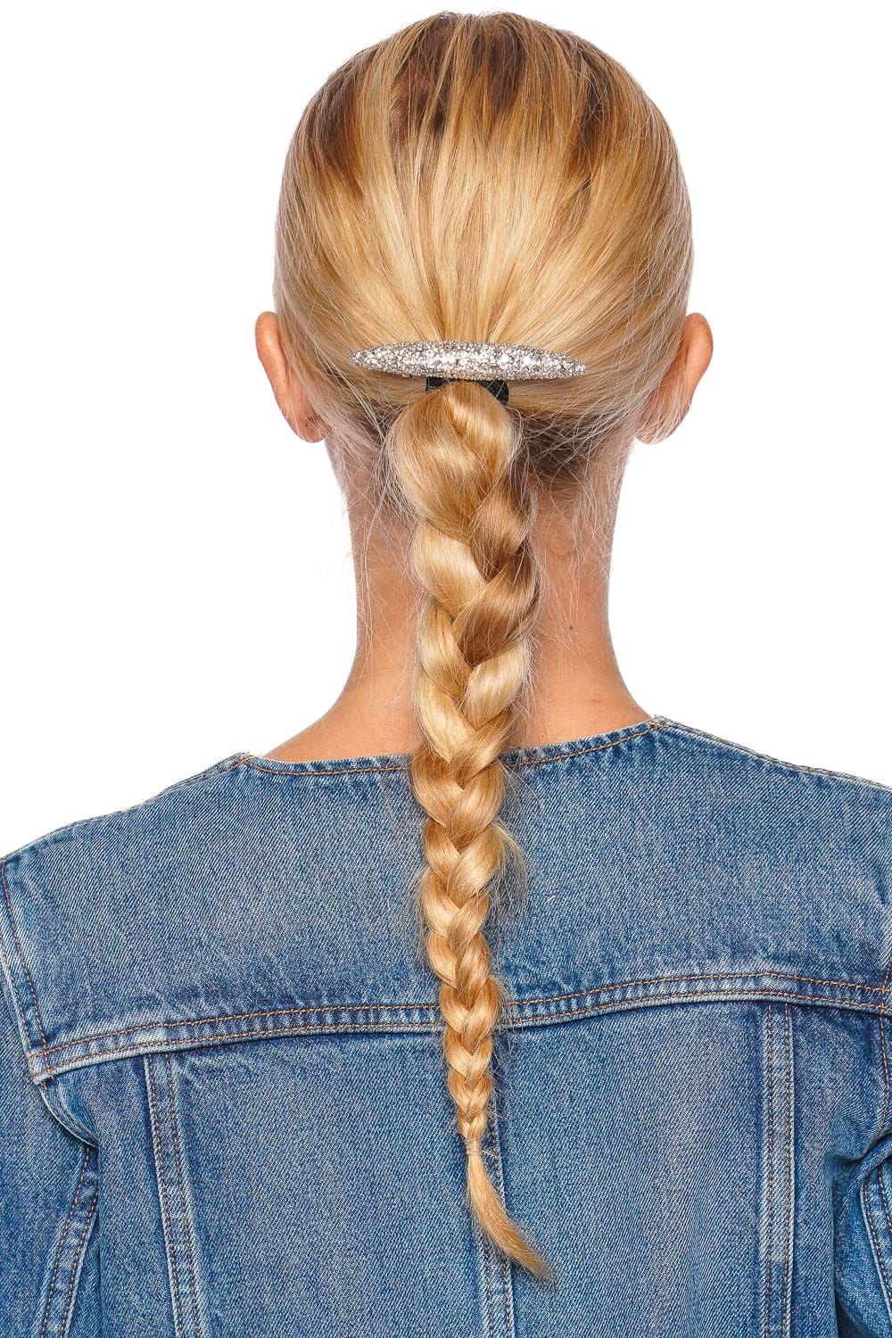 Czarine Crystal-Encrusted Silver Hair Barrette