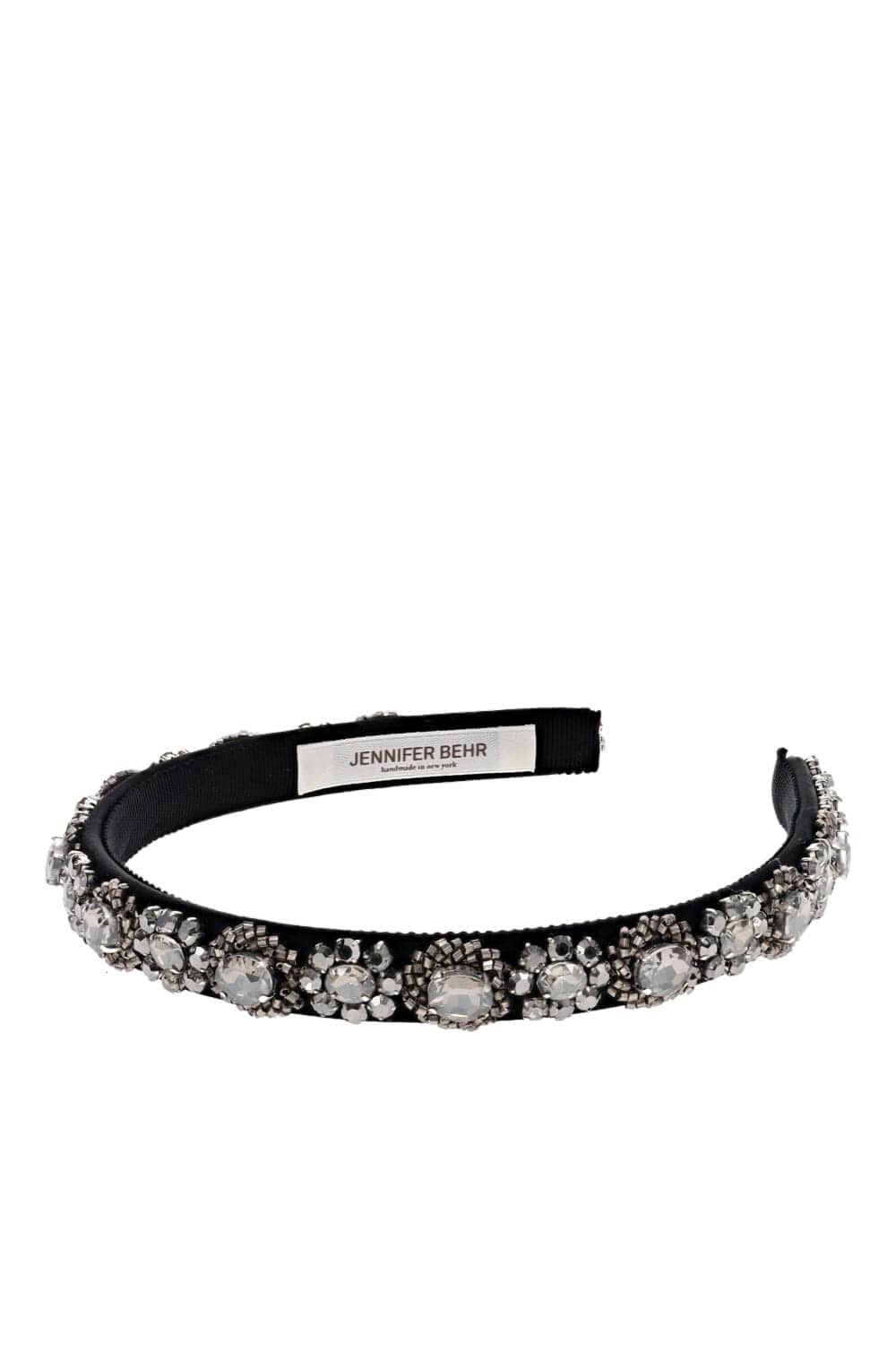 Jennifer Behr Frances Crystal Embellished Satin Headband