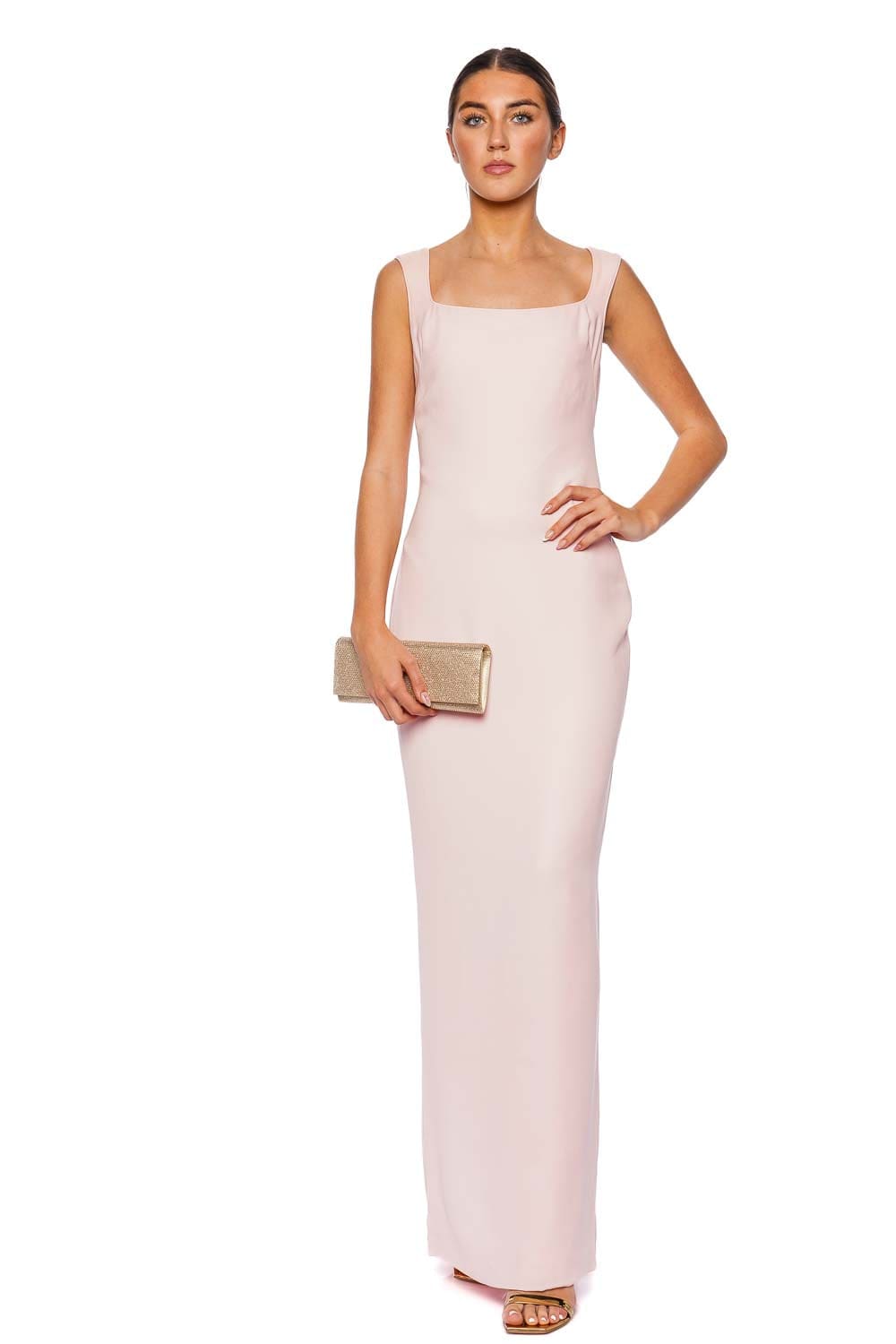 Marmar Halim Pink Sleeveless Crepe Bow Gown