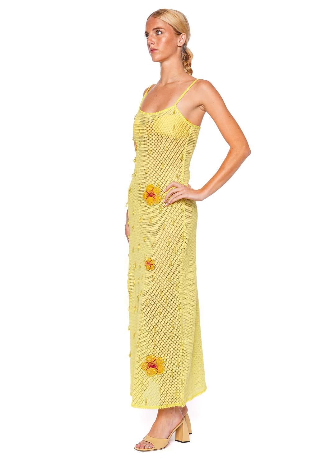 Leslie Amon Treasure Hibiscus Knit Maxi Dress