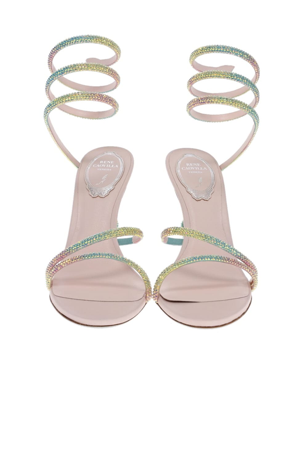 RENE CAOVILLA Margot Burano Rainbow Crystal Sandals