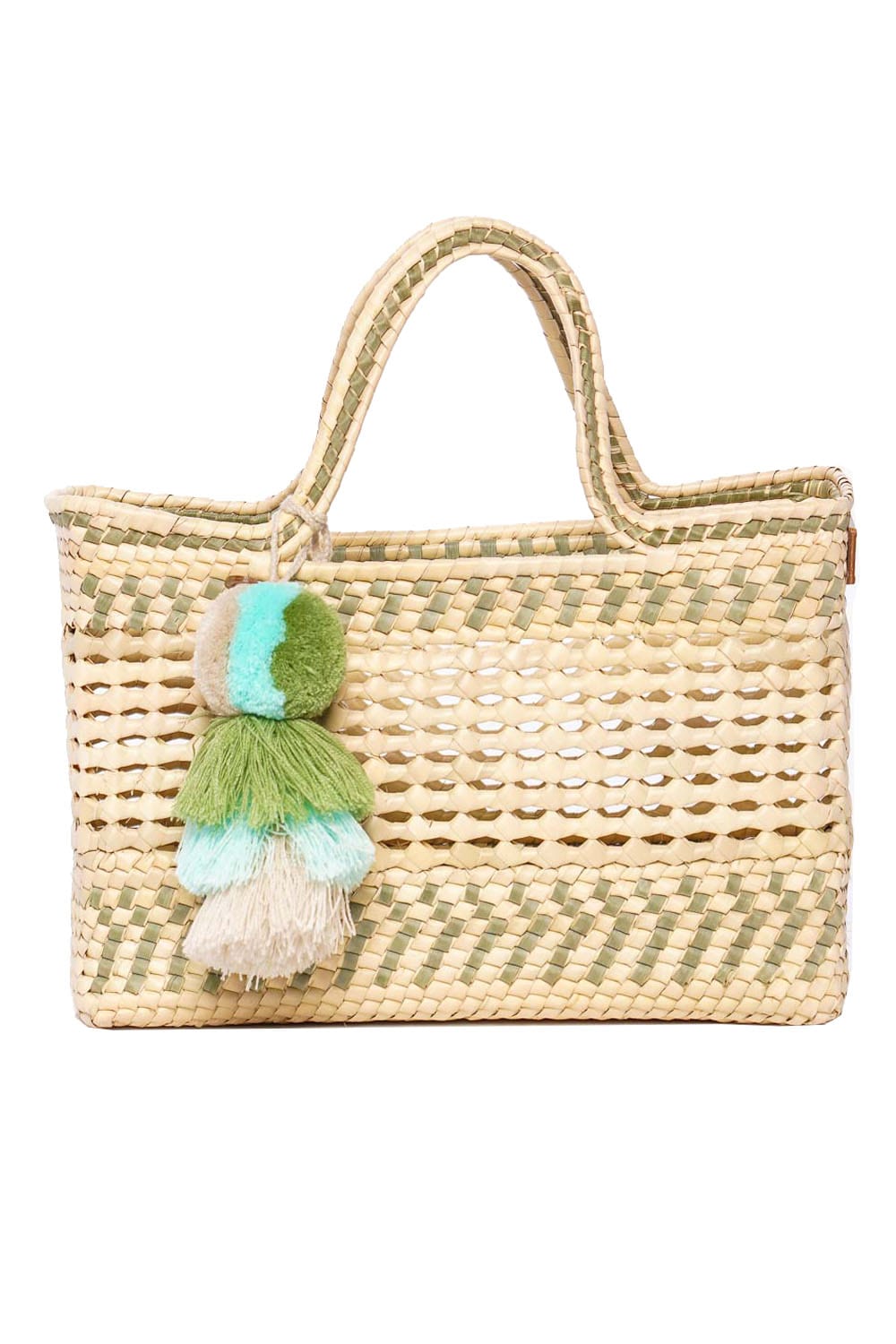 Squeeze De Citron Large Sage Palm Net Yatzil Tote