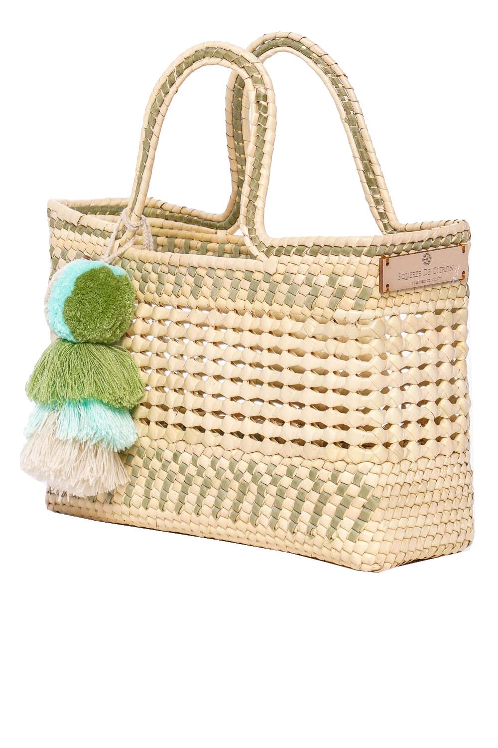 Squeeze De Citron Large Sage Palm Net Yatzil Tote