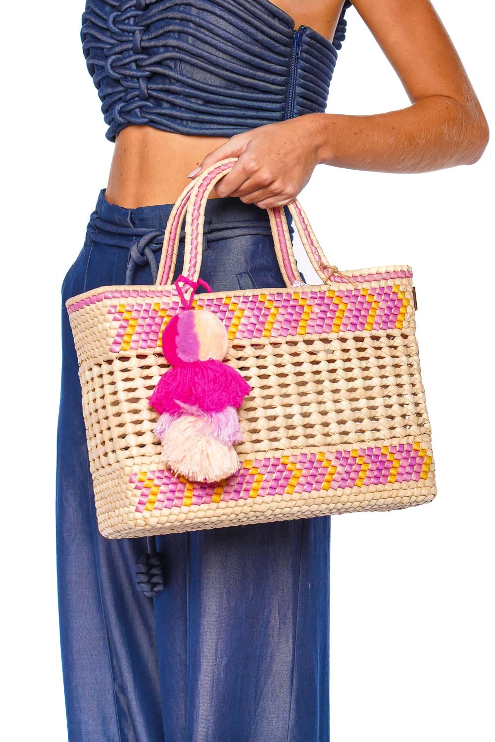 Squeeze De Citron Large Lavender Melon Palm Net Yatzil Tote