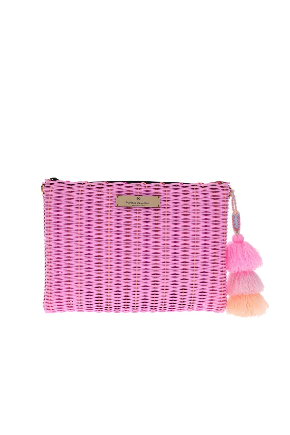 Squeeze De Citron Large Pink Crush Lemon Drop Citron Clutch