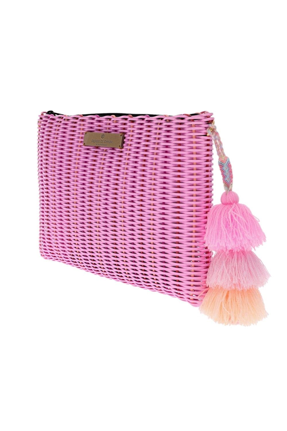 Squeeze De Citron Large Pink Crush Lemon Drop Citron Clutch