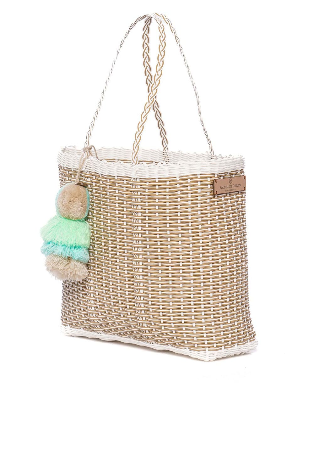 Squeeze De Citron Medium Sand Net Citron Tote