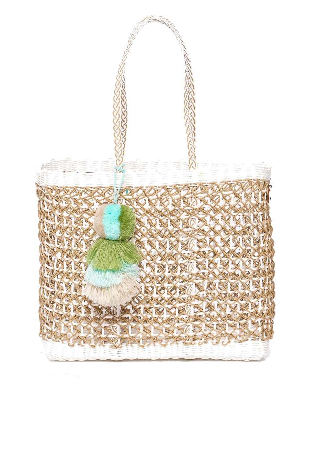 Squeeze De Citron Medium Sand Coastal Cable Citron Tote