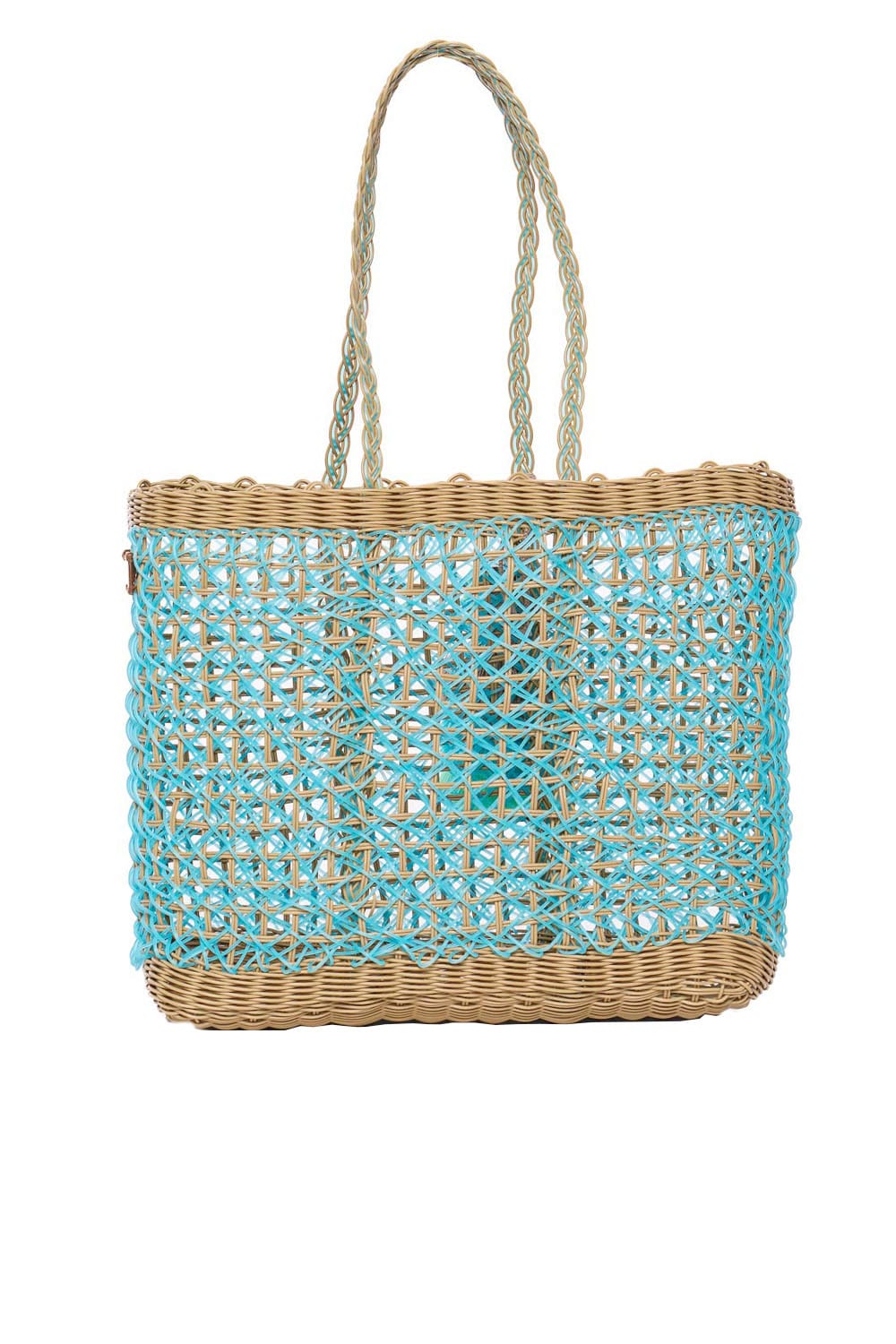 Squeeze De Citron Medium Sky Coastal Cable Citron Tote