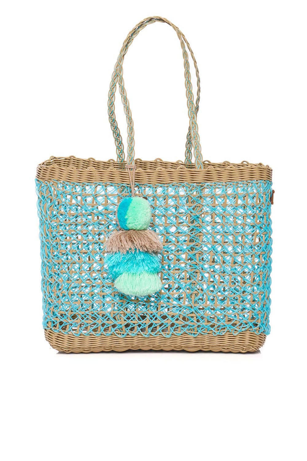 Squeeze De Citron Medium Sky Coastal Cable Citron Tote