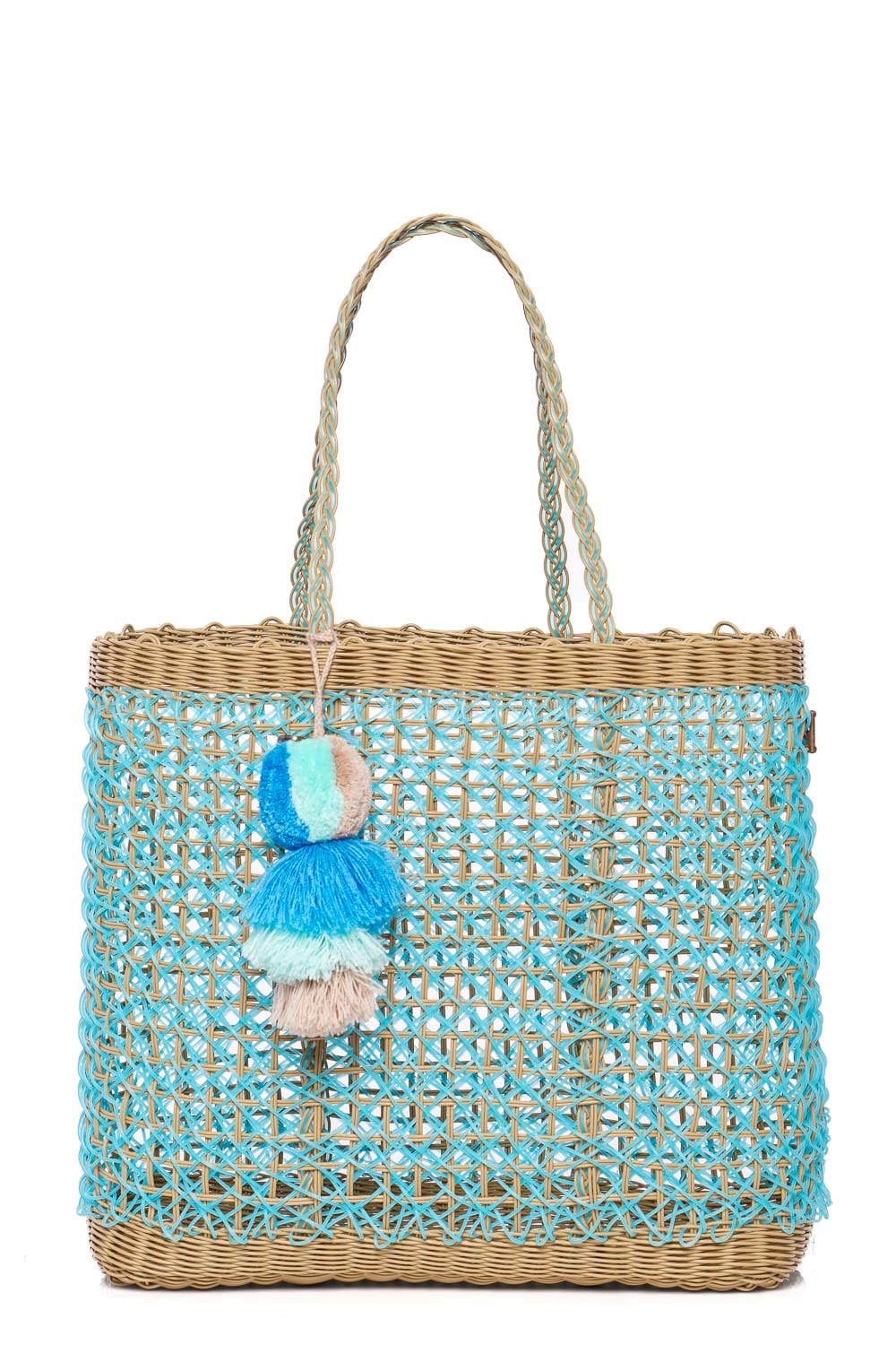 Squeeze De Citron Large Sky Coastal Cable Citron Tote