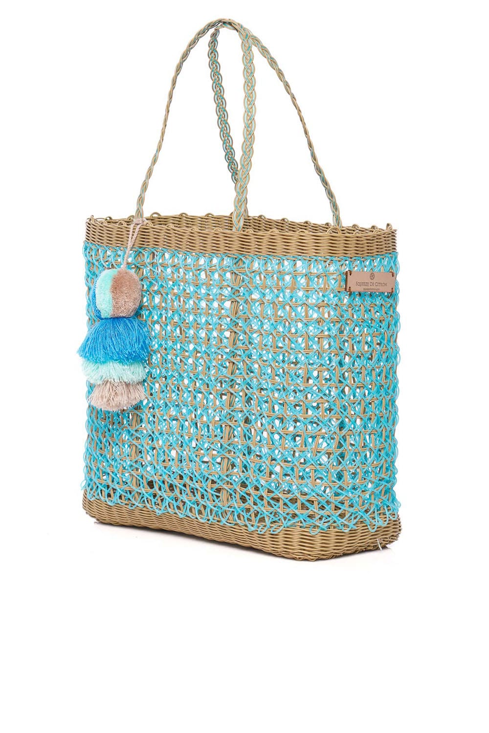 Squeeze De Citron Large Sky Coastal Cable Citron Tote