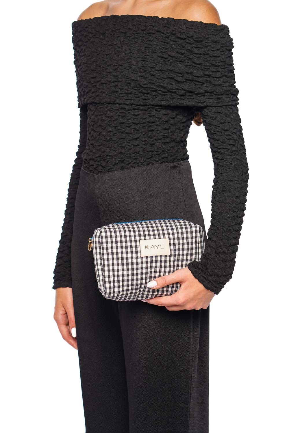 KAYU Mini Elsie Black Gingham Pouch