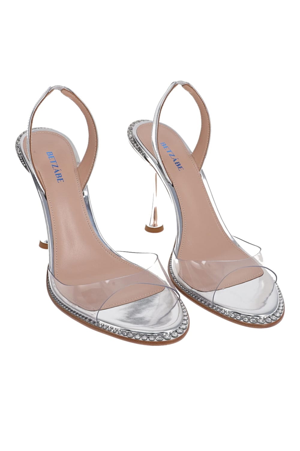 BETZÁBE Betzábe PVC Silver Leather Slingback heel