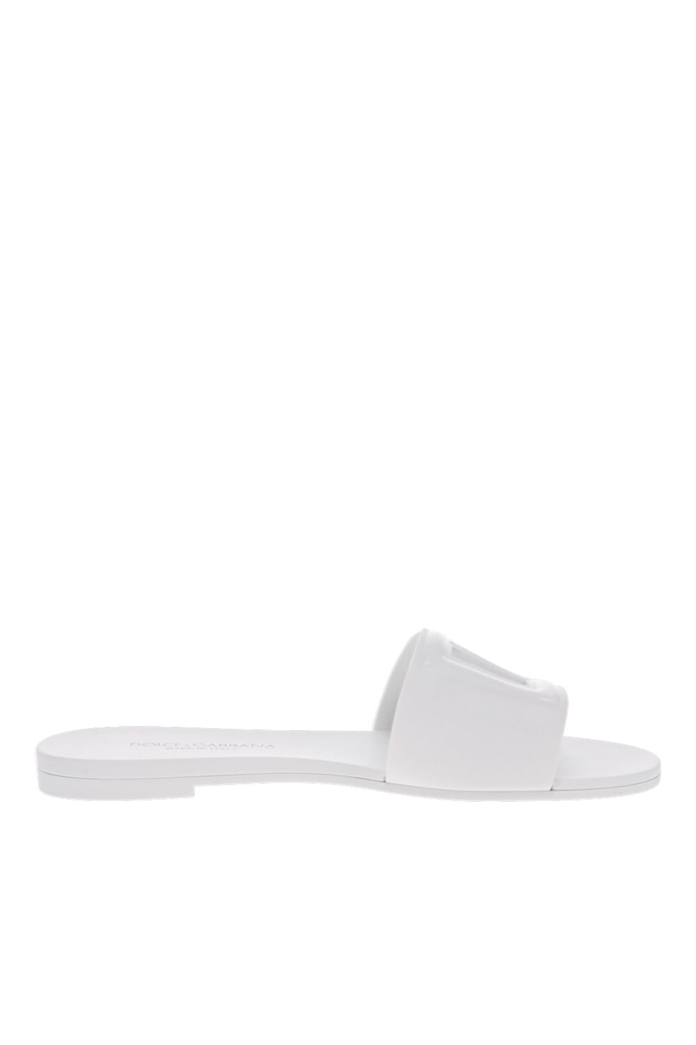 Dolce & Gabbana White Logo Rubber Beachwear Sliders