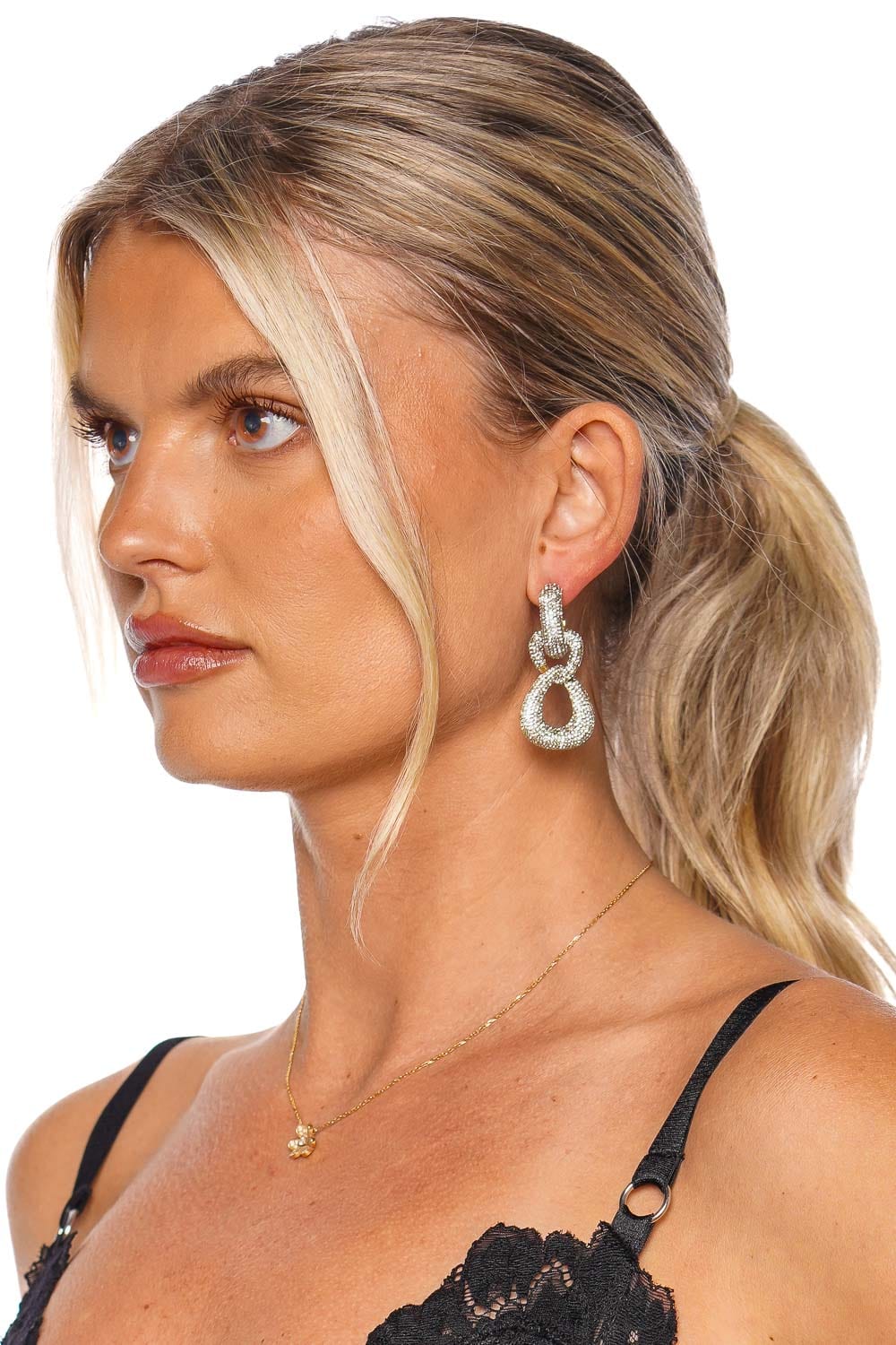 BaubleBar Gemma Crystal Pavé Link Drop Earrings