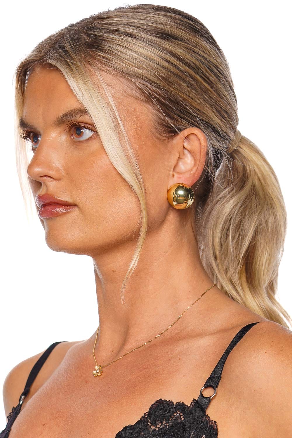 BaubleBar Elizabeth Gold Dome Stud Earrings