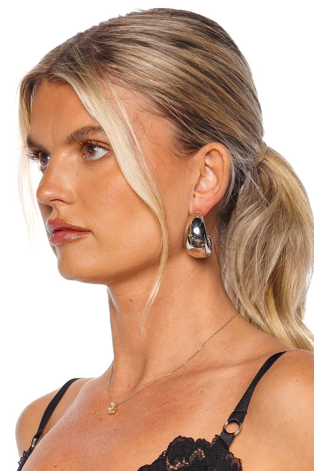 BaubleBar Emma Silver Large Hoop Earring