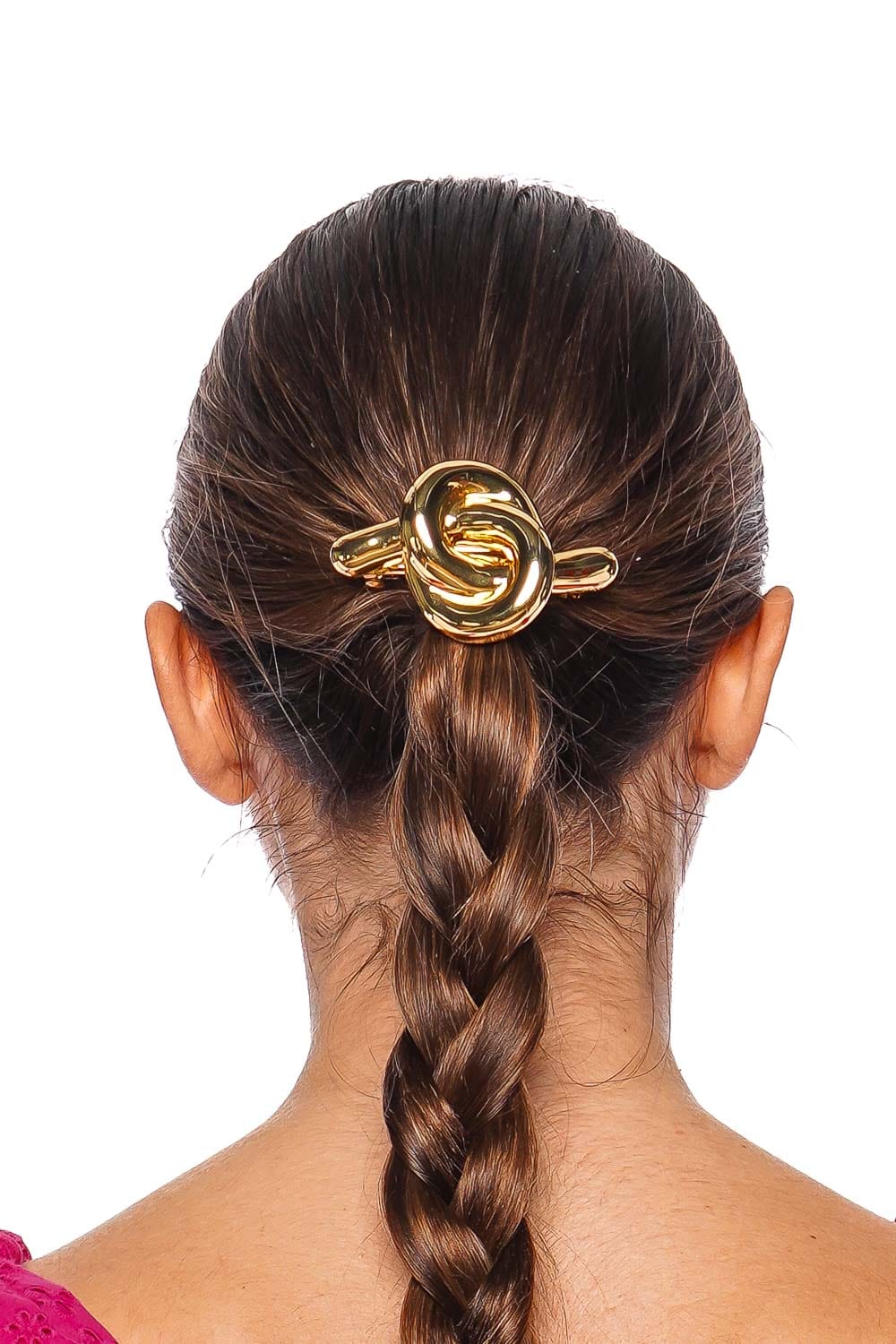 Lelet NY Glossy Gold Knot French Barrette