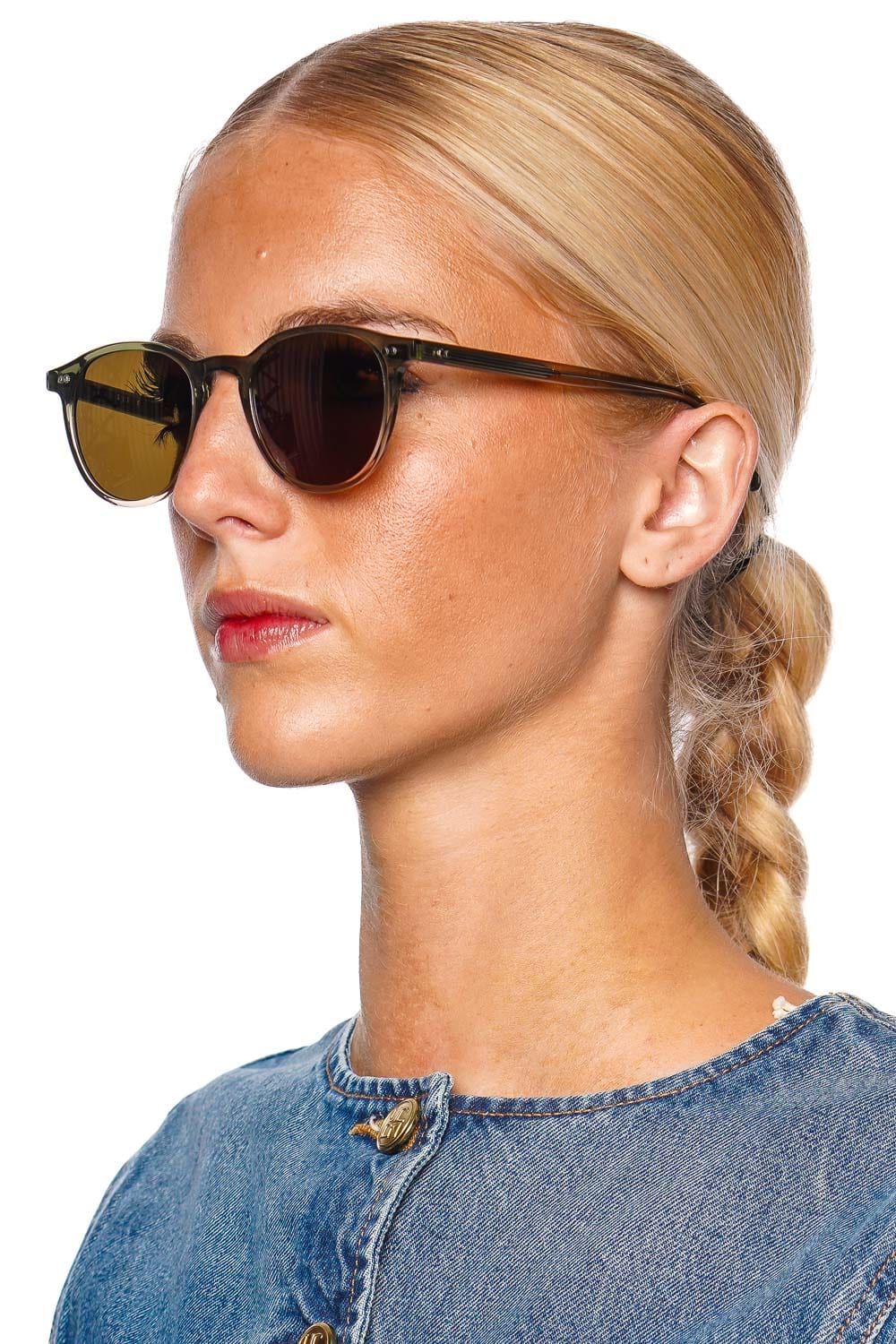 KREWE Landry Verde Glossy Acetate Sunglasses