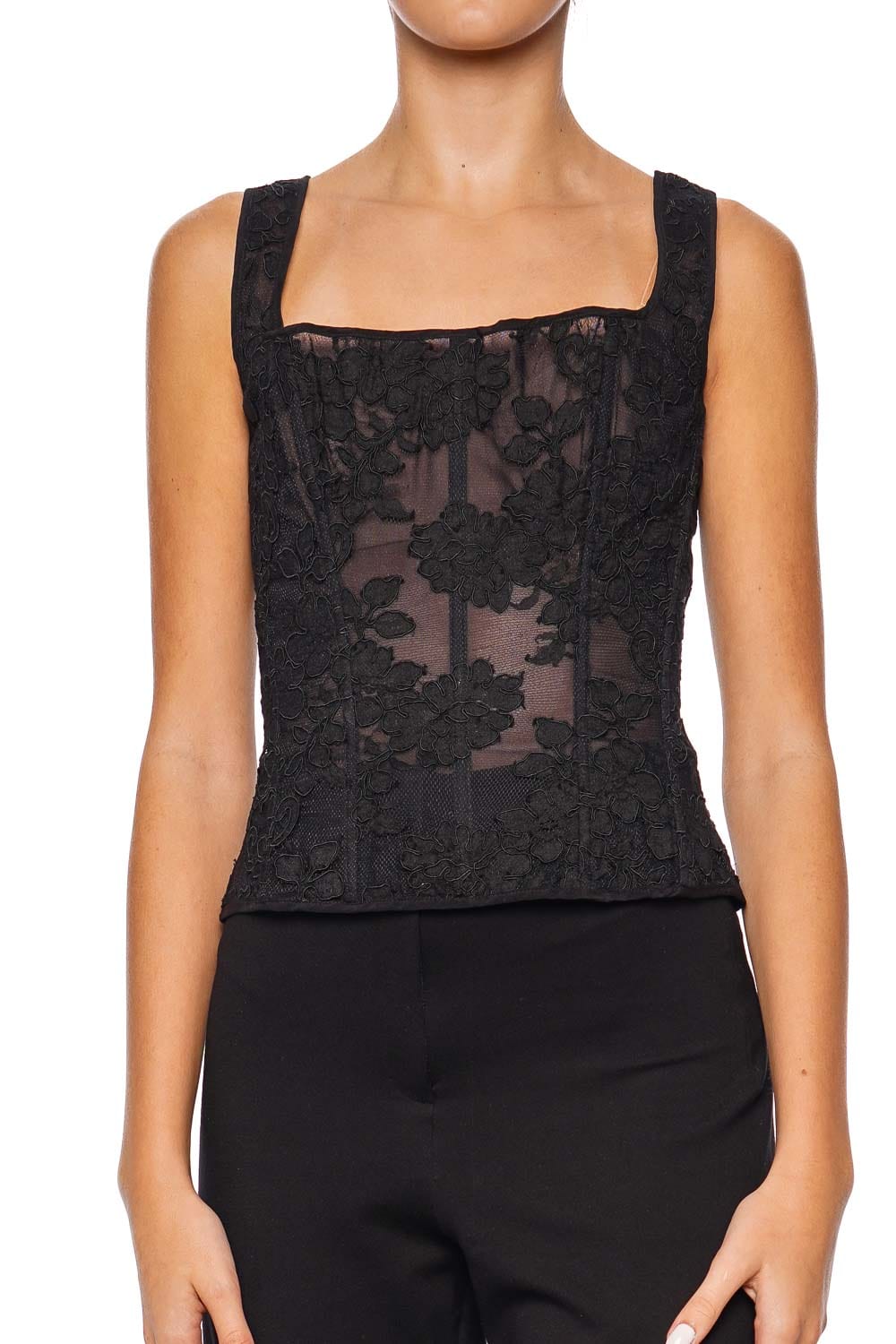 Belle Perle Elizabeth Black Lace Corset