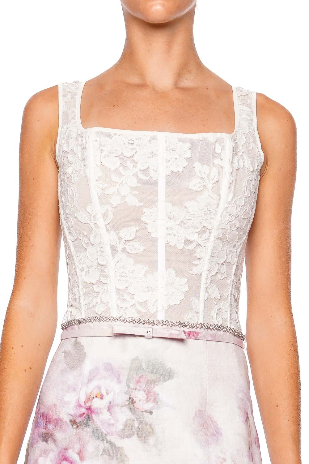 Belle Perle Elizabeth White Lace Corset