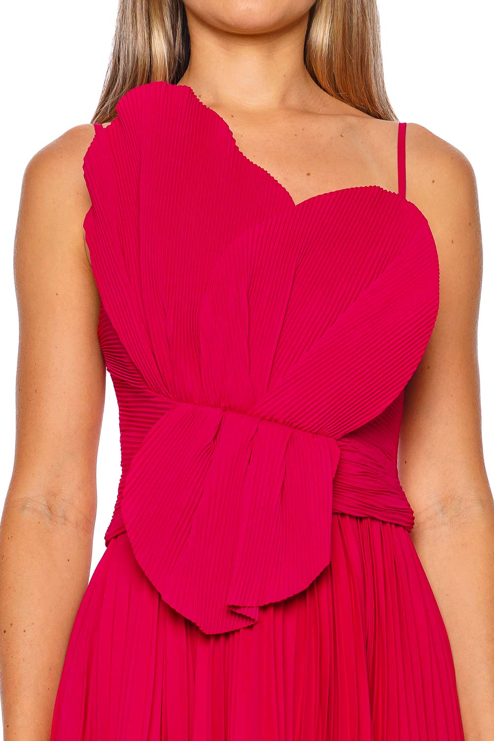 Acler Newtie Pleated Pink Sculptural Mini Dress