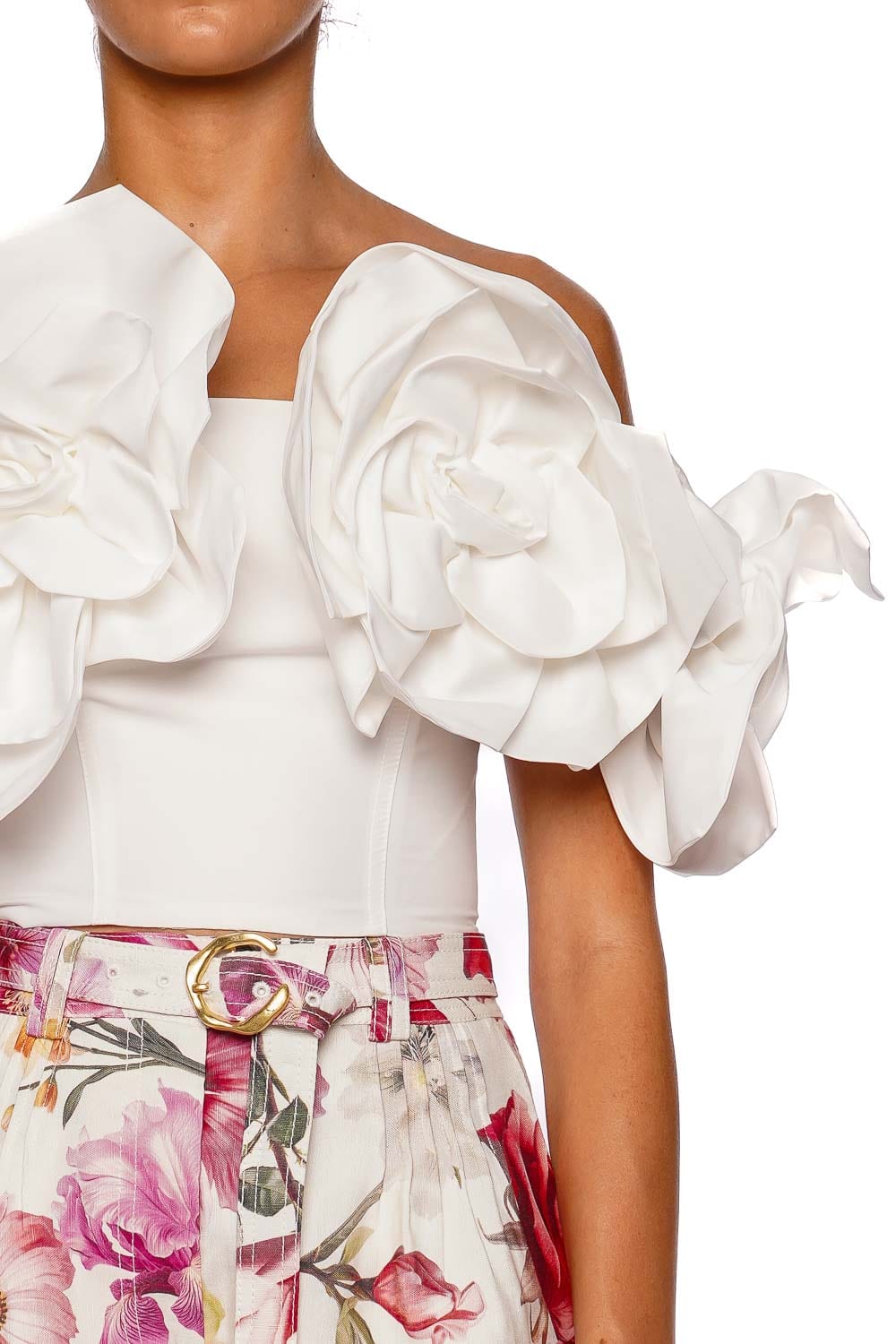 Etta Floral Off Shoulder Taffeta Top