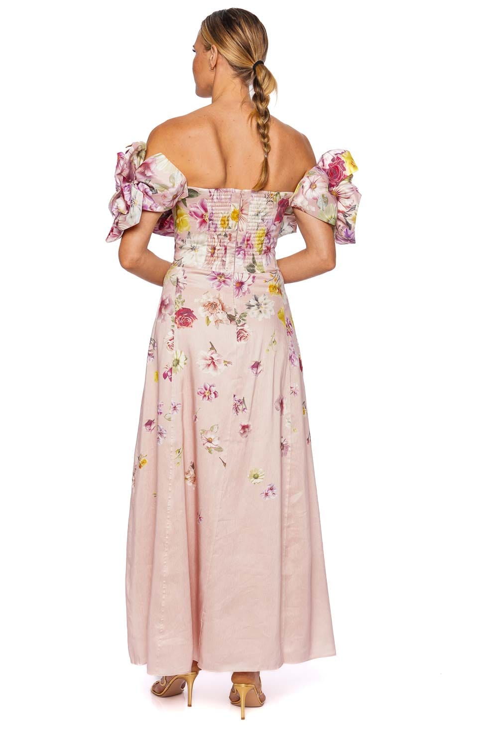 Aje. Misha Floral Off Shoulder Midi Dress