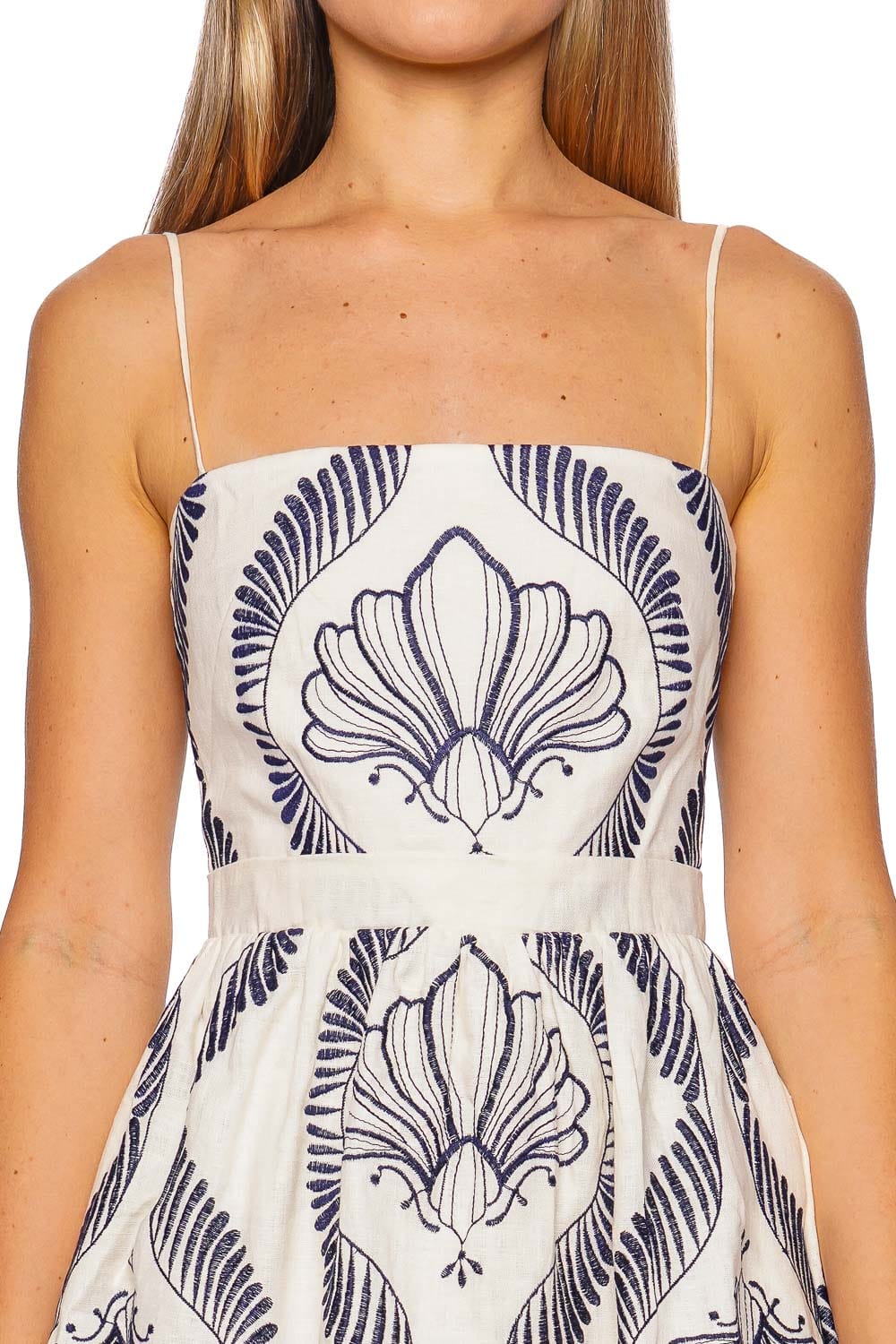 Andres Otalora Mi Recuerdo Embroidered Linen Mini Dress