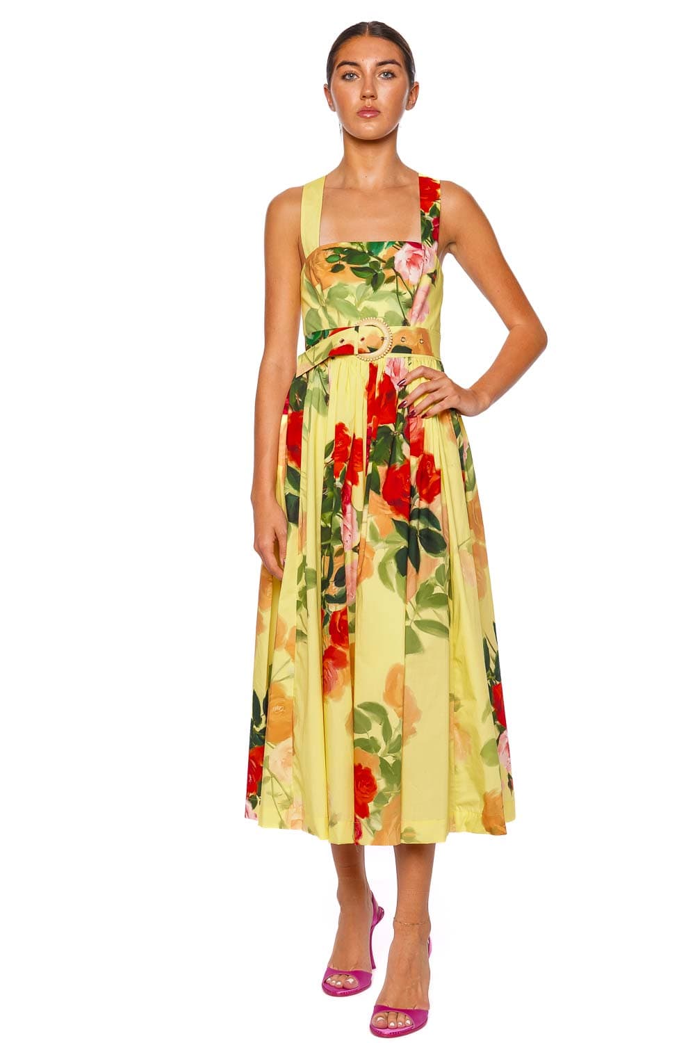 Cara Cara Julie Sleeveless Floral Cotton Midi Dress