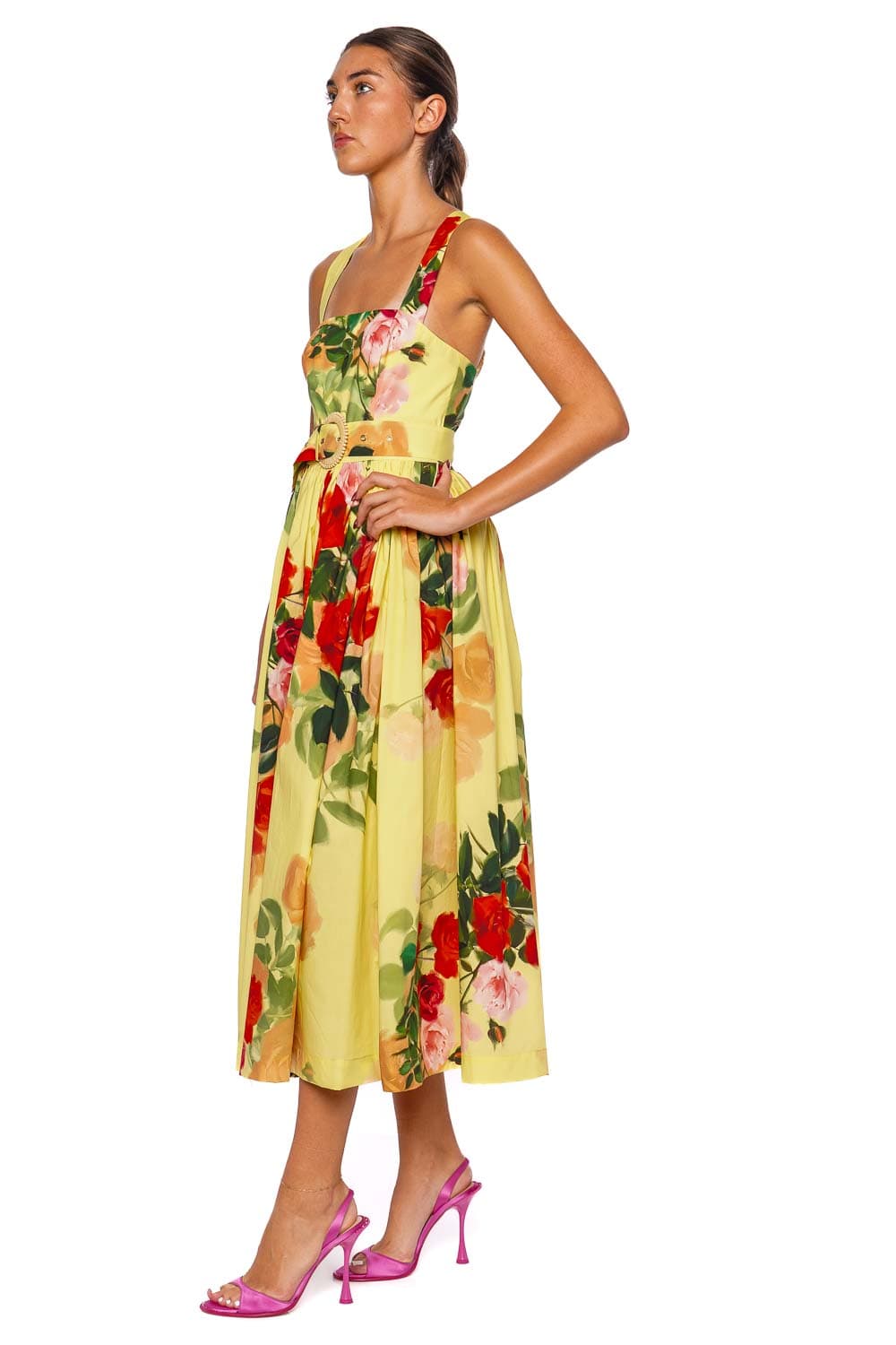 Cara Cara Julie Sleeveless Floral Cotton Midi Dress