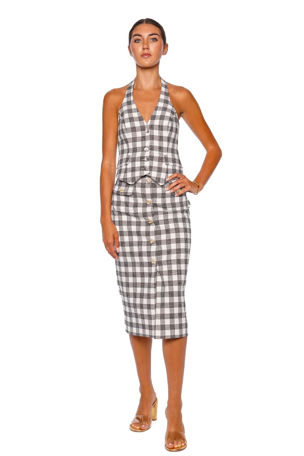 Cara Cara Faye Boucle Midi Pencil Skirt